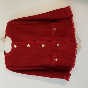 Retro Joan Rivers Red Boucle Jacket Sz 4